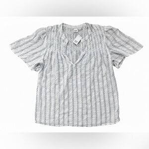 NWT GAP Top Peasant Shirt XS Coastal Grandma Summer Festival Airy Boho cottage